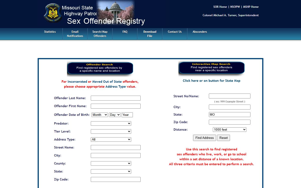 Cedar County arrest records and court charges MSHP sex offender registry