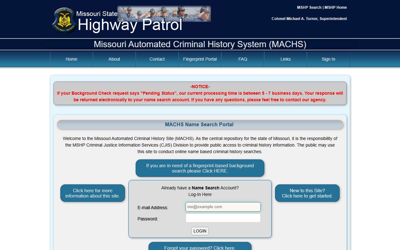 Cedar County criminal court records MACHS criminal history portal