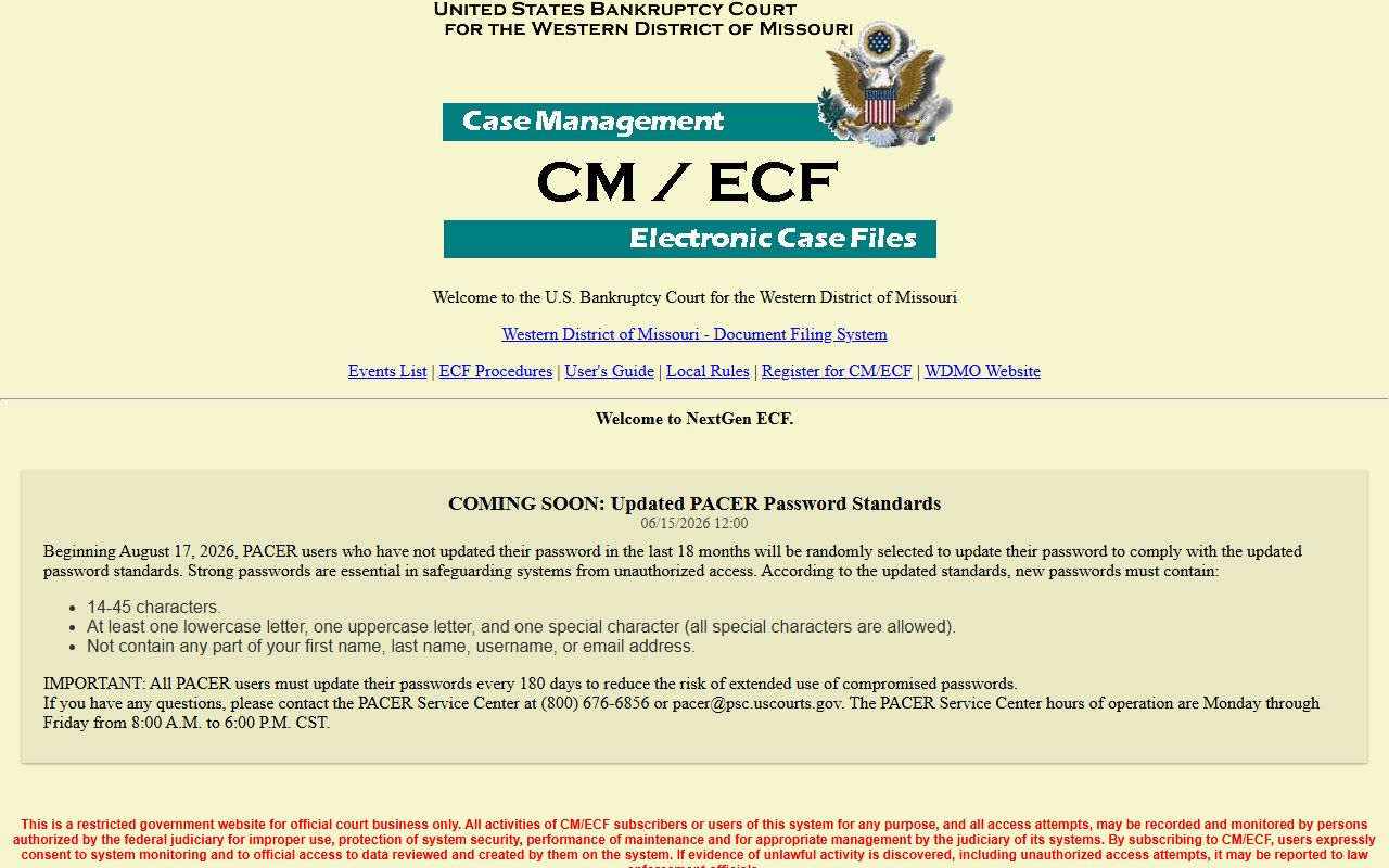 Cedar County Circuit Court bankruptcy CM ECF records