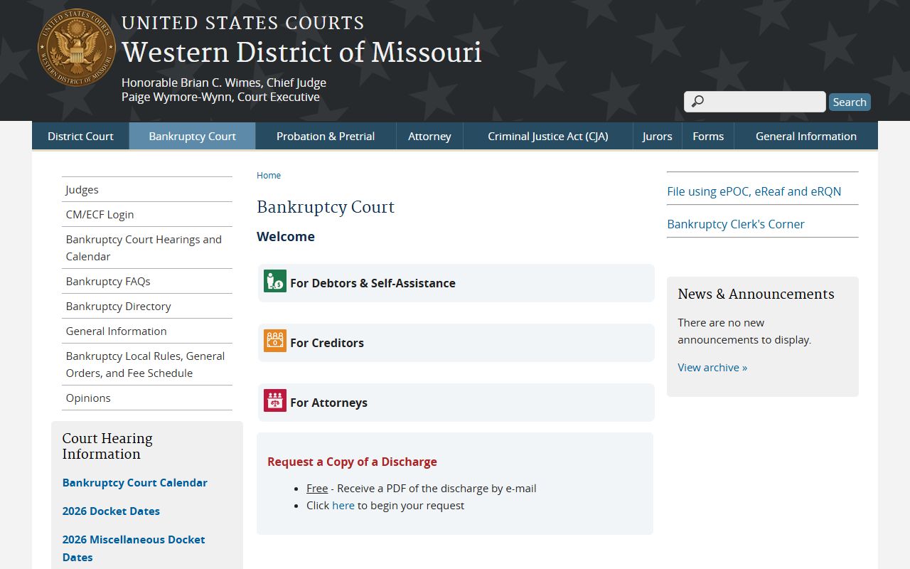 Cedar County Circuit Court Western District bankruptcy court