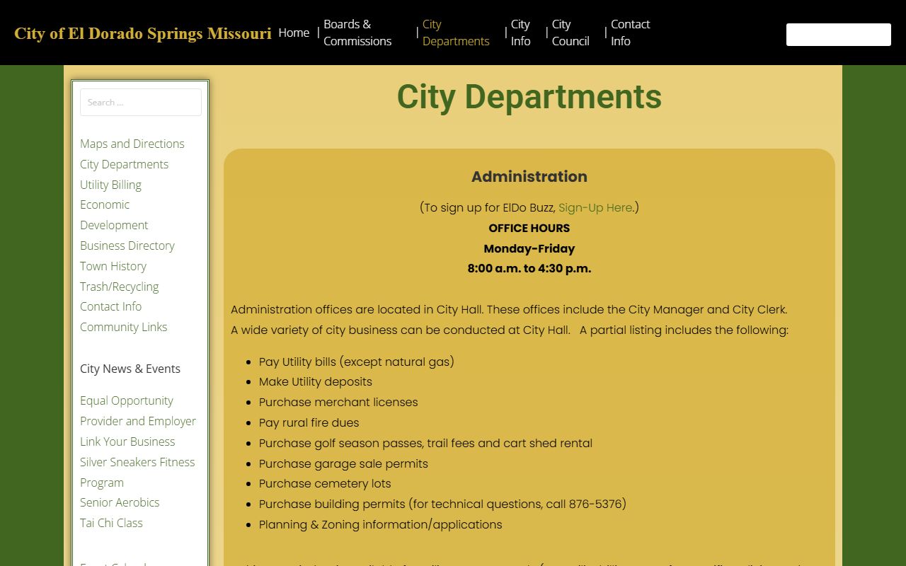Cedar County traffic court records El Dorado Springs court schedule