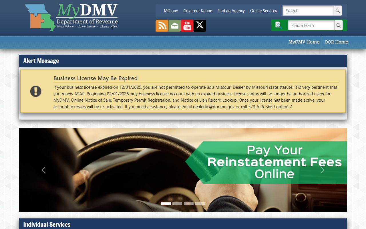 Cedar County traffic court records Missouri MyDMV driver license services